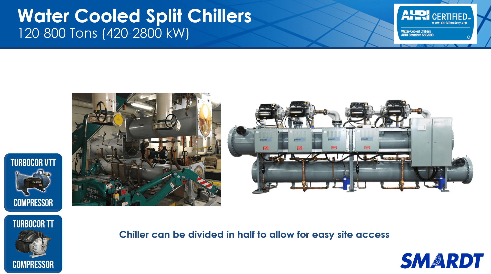 Water Cooled SMARDT Split Oil Free Chiller